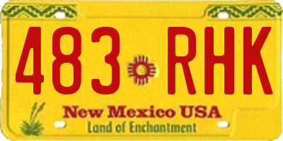NM license plate 483RHK