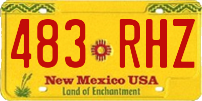 NM license plate 483RHZ