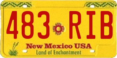 NM license plate 483RIB