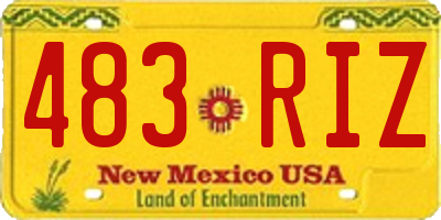 NM license plate 483RIZ