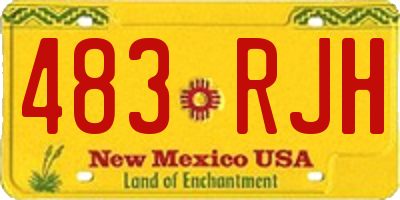 NM license plate 483RJH