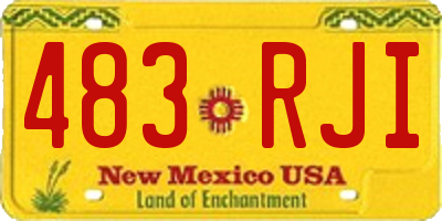 NM license plate 483RJI