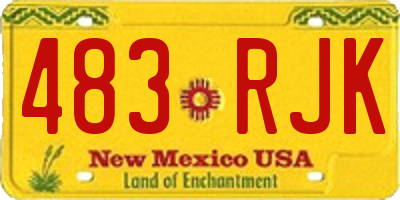 NM license plate 483RJK