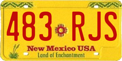 NM license plate 483RJS