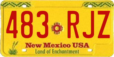 NM license plate 483RJZ