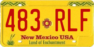 NM license plate 483RLF