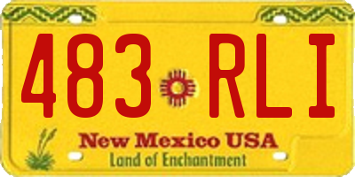NM license plate 483RLI
