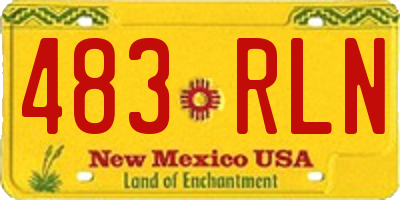 NM license plate 483RLN
