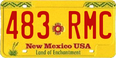 NM license plate 483RMC