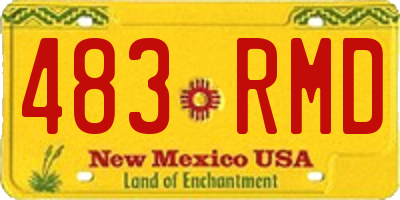 NM license plate 483RMD