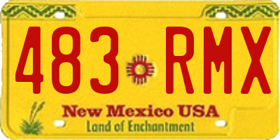 NM license plate 483RMX
