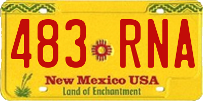 NM license plate 483RNA
