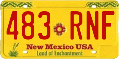 NM license plate 483RNF