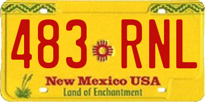 NM license plate 483RNL