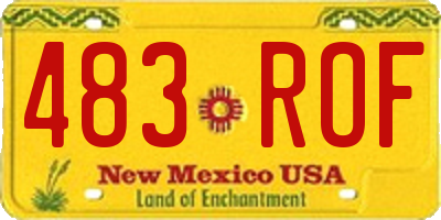 NM license plate 483ROF