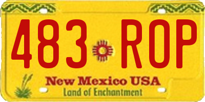 NM license plate 483ROP