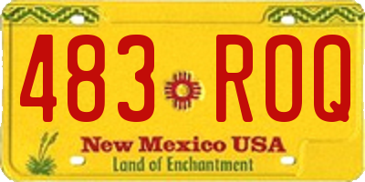 NM license plate 483ROQ