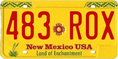 NM license plate 483ROX