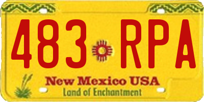 NM license plate 483RPA
