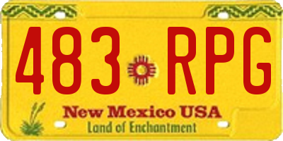 NM license plate 483RPG