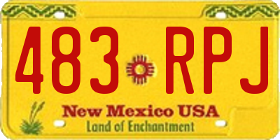 NM license plate 483RPJ
