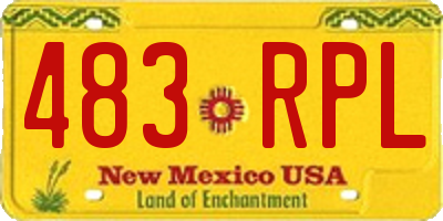 NM license plate 483RPL