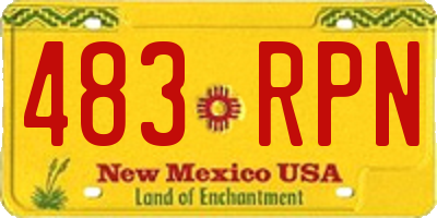 NM license plate 483RPN