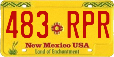 NM license plate 483RPR
