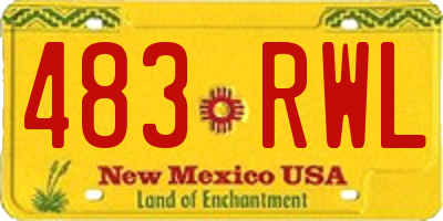 NM license plate 483RWL