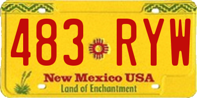 NM license plate 483RYW