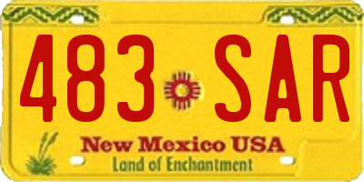 NM license plate 483SAR