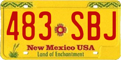 NM license plate 483SBJ