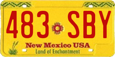 NM license plate 483SBY