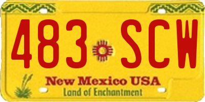 NM license plate 483SCW