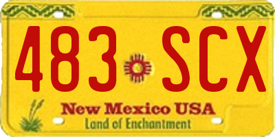NM license plate 483SCX