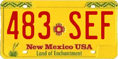 NM license plate 483SEF