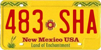 NM license plate 483SHA