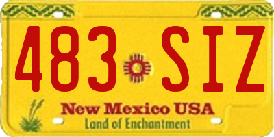 NM license plate 483SIZ