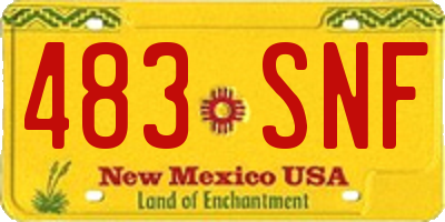 NM license plate 483SNF