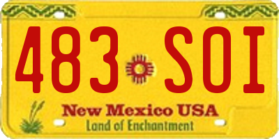 NM license plate 483SOI