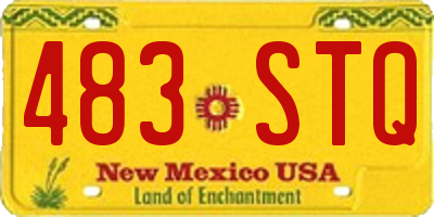 NM license plate 483STQ