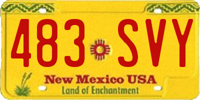 NM license plate 483SVY