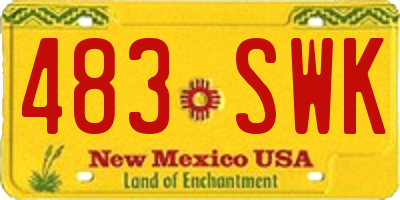 NM license plate 483SWK