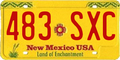 NM license plate 483SXC
