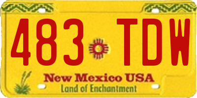 NM license plate 483TDW