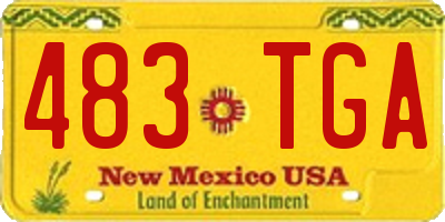 NM license plate 483TGA