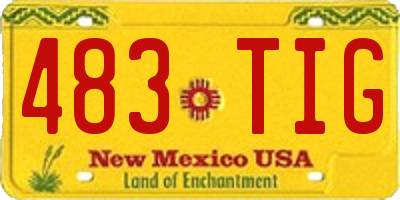 NM license plate 483TIG