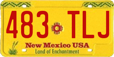 NM license plate 483TLJ