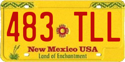NM license plate 483TLL