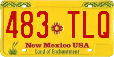 NM license plate 483TLQ